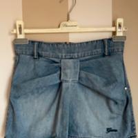 Gonnellina anni 10  in jeans con fiocco