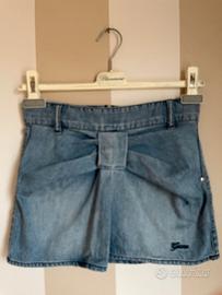 Gonnellina anni 10  in jeans con fiocco
