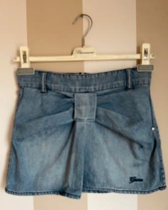 Gonnellina anni 10  in jeans con fiocco