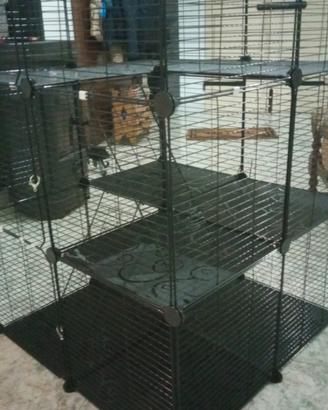 Gabbia modulare per animali a 3 livelli 
