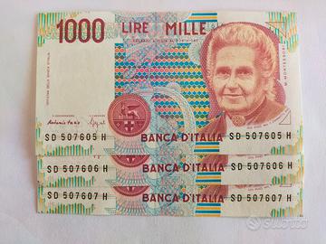 1000 lire Montessori 1990