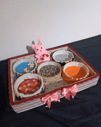 🧺 Set organizer artigianale  5 cestini e coniglio