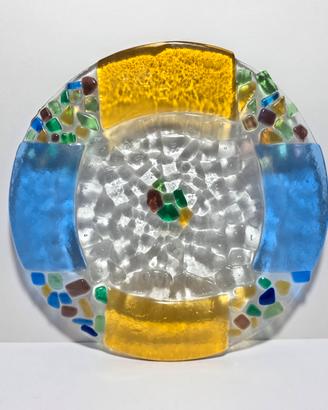 Piatto Svuotatasche in vetro mosaicato colorato