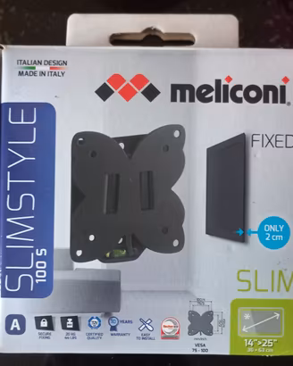 Supporto TV Parete Meliconi Slimstyle 100S 14"-25"