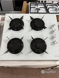 Piano cottura 4fuochi 60cm vetro bianco nuovo