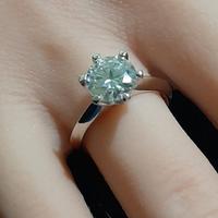 Anello Solitario da 2 carati in argento e oro