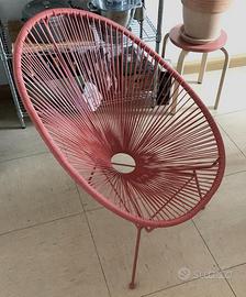 Poltroncina interno/esterno color terracotta