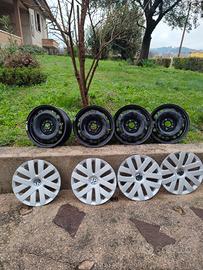 Cerchi in ferro + copricerchi VW Polo 6R R15