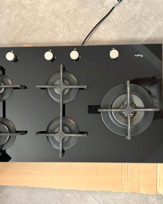 fornello whirlpool 5 fuochi piano in vetro nero