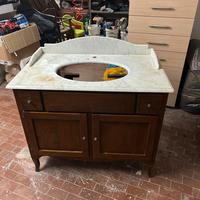 Mobile bagno arte povera con lavabo integrato