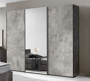 Armadio grigio modello “Elena”, 3 ante scorrevoli