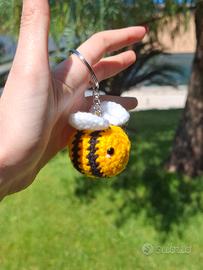 Bee handmade crochet keychain