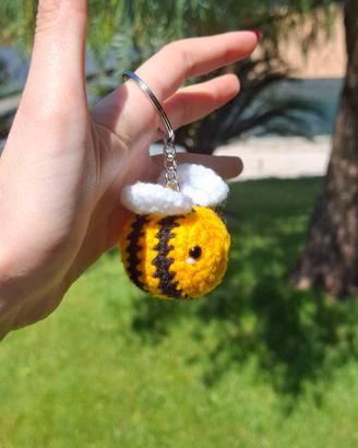 Bee handmade crochet keychain