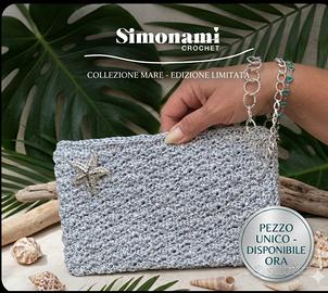 Borsetta da polso in lurex uncinetto 