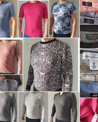 Magliette uomo zara set 8 pezzi tg S/M