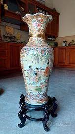 vaso antico cinese ricamato 