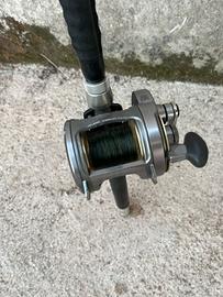 Canna da pesca , traino con mulinello shimano