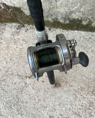Canna da pesca , traino con mulinello shimano