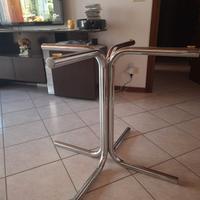Base in acciaio per tavolo soggiorno anni 60-70