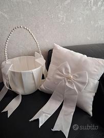 Cuscino portafedi piu cestino ( damigella)