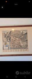 Stampa mappa e veduta Spoleto