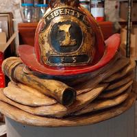 Elmetto e manichetta Vigili del fuoco Americani