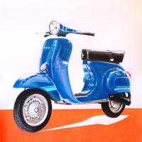 Disegno su cartoncino Vespa ET3 Blue Jeans