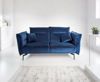Divano in velluto blu