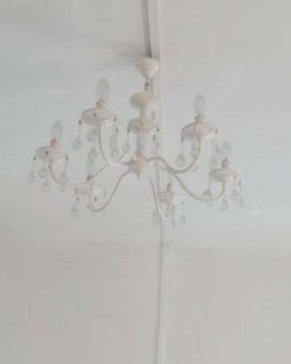 Lampadario a goccie in metallo e vetro.jpeg