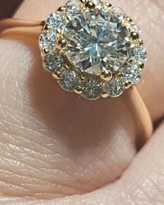 Anello in argento e moissanite tg 19 mm