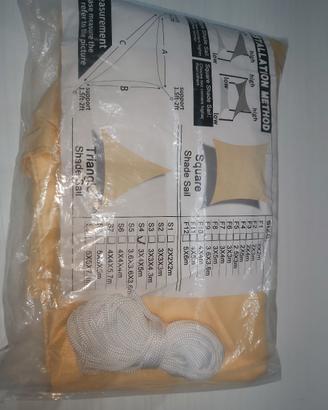 parasole a vela ombreggiante triangolare 5x4x3mt
