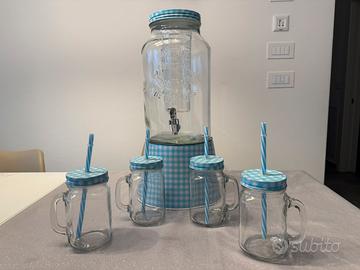 Dispenser bevande con infusore e 4 bicchieri NUOVO