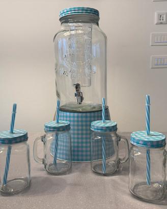 Dispenser bevande con infusore e 4 bicchieri NUOVO