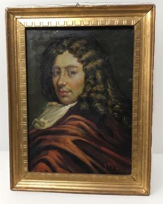 Vecchio dipinto firmato olio su tela aristocratic