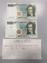 Lire 5.000 V. Bellini