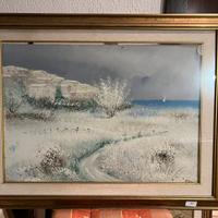 Dipinto Antonio Pani paesaggio neve collezione