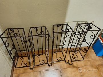 4 fioriere portavasi balconiere 65 cm ferro battut