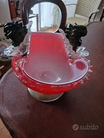 centrotavola in vetro soffiato di Murano, vintage