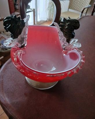 centrotavola in vetro soffiato di Murano, vintage