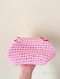 Borsa rosa uncinetto fatta a mano