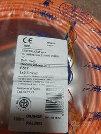 cavo filo cordina FS17 2.5mm arancione 