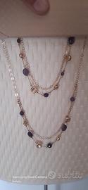 Set collana e bracciale ametiste oro - Fantaisie