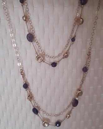 Set collana e bracciale ametiste oro - Fantaisie