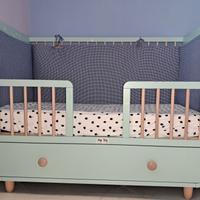 lettino ikea Myllra azzurro/verde acqua  60×120