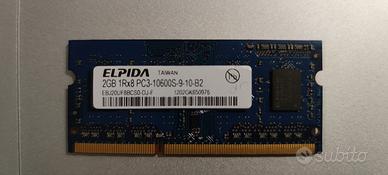 Memoria RAM Elpida, EBJ20UF8BCS0-DJ-F, 2GB 1Rx8