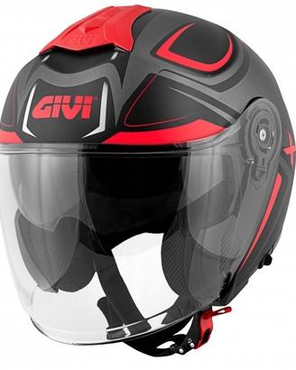 Givi casco jet planet hyper nero/titanio/rosso