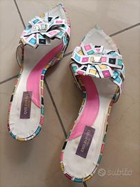 Sandalo in tela Emilio Pucci Vintage 