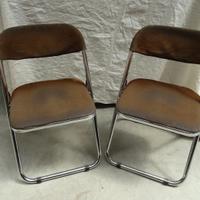 Coppia di sedie vibtage in metallo plastica e tess