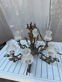 Magnifico lampadario vintage con 6 coppe