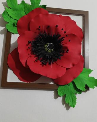 Quadro con Papavero 3D